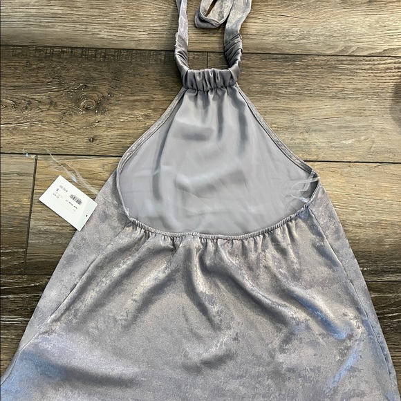 MOD metallic silver halter blouse, NWT - Picture 2 of 3